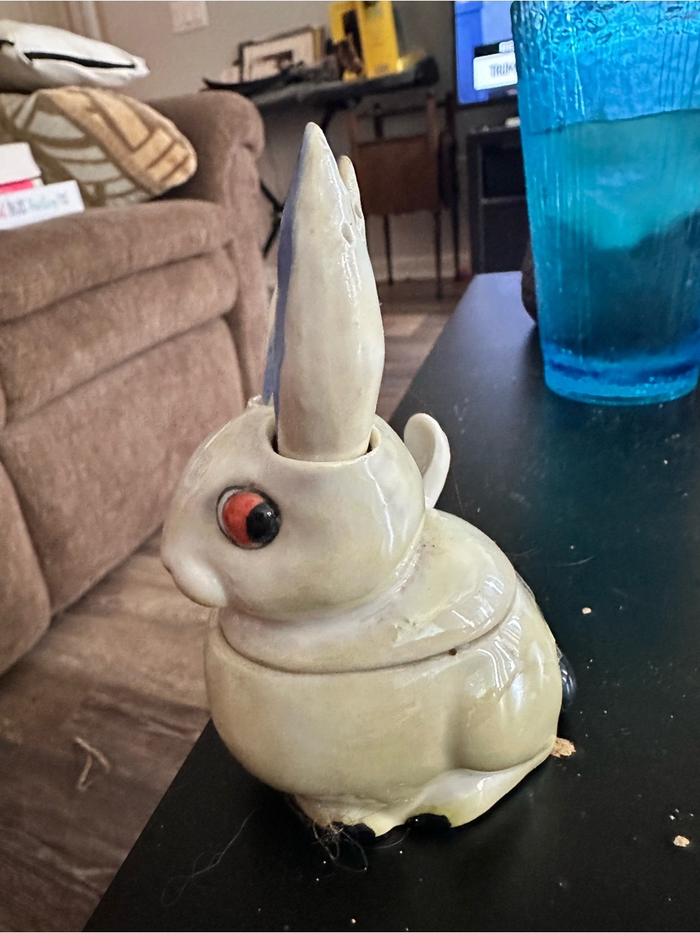 Lusterware Rabbit Condiment Set Salt, Pepper, Spoon for Condiments - Picture 3 of 15